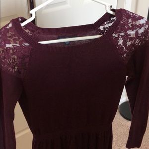 Sweater burgundy dress